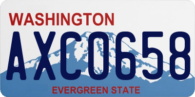 WA license plate AXC0658