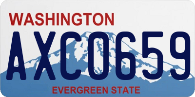 WA license plate AXC0659