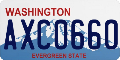 WA license plate AXC0660