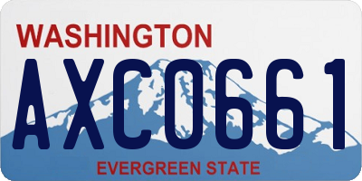 WA license plate AXC0661