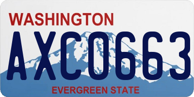 WA license plate AXC0663
