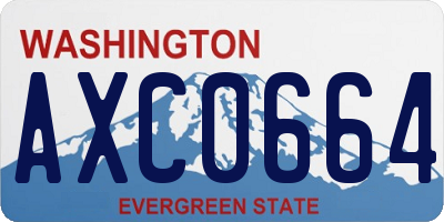 WA license plate AXC0664