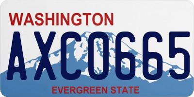 WA license plate AXC0665