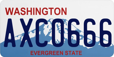 WA license plate AXC0666