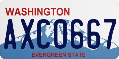 WA license plate AXC0667