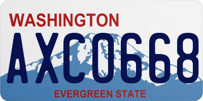 WA license plate AXC0668