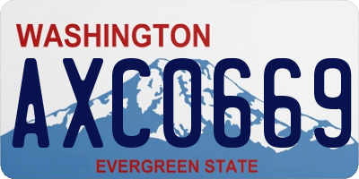 WA license plate AXC0669