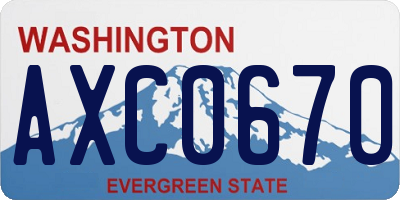 WA license plate AXC0670