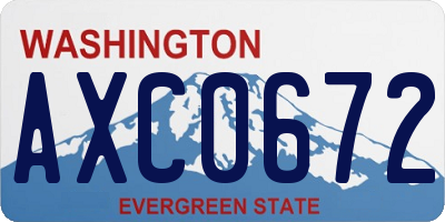 WA license plate AXC0672