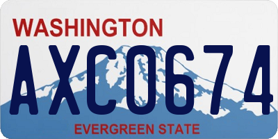 WA license plate AXC0674