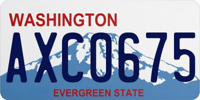 WA license plate AXC0675