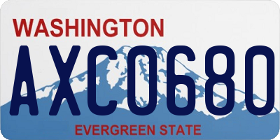 WA license plate AXC0680