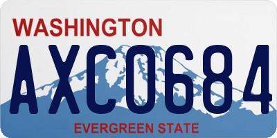 WA license plate AXC0684