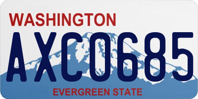 WA license plate AXC0685