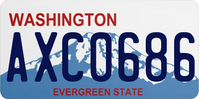 WA license plate AXC0686
