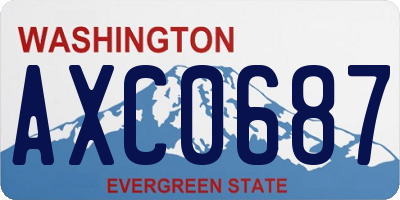 WA license plate AXC0687