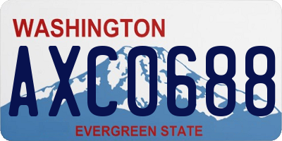 WA license plate AXC0688