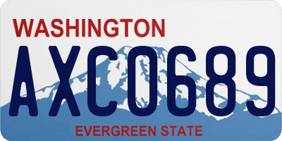 WA license plate AXC0689