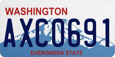 WA license plate AXC0691