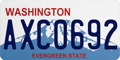WA license plate AXC0692