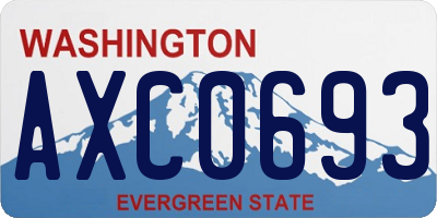 WA license plate AXC0693