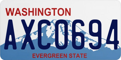 WA license plate AXC0694