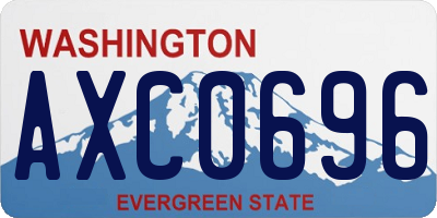 WA license plate AXC0696