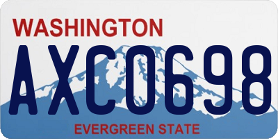 WA license plate AXC0698