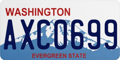 WA license plate AXC0699
