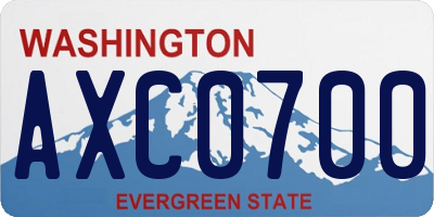 WA license plate AXC0700