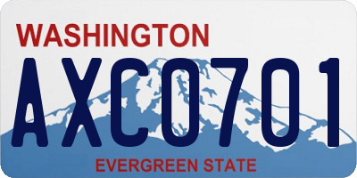 WA license plate AXC0701