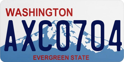 WA license plate AXC0704