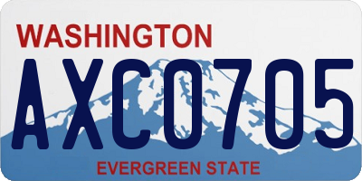 WA license plate AXC0705