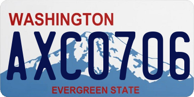WA license plate AXC0706