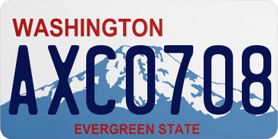 WA license plate AXC0708
