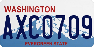WA license plate AXC0709