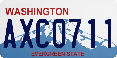 WA license plate AXC0711