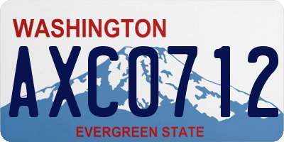 WA license plate AXC0712