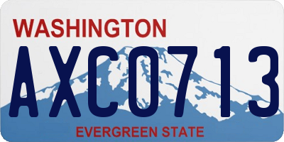 WA license plate AXC0713