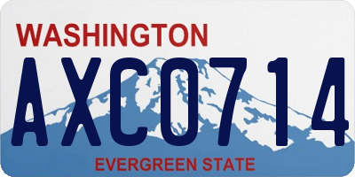 WA license plate AXC0714