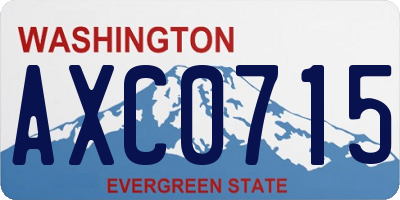 WA license plate AXC0715