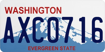 WA license plate AXC0716