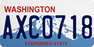 WA license plate AXC0718