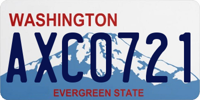WA license plate AXC0721