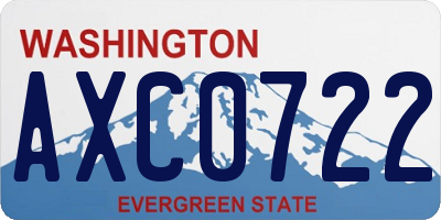 WA license plate AXC0722
