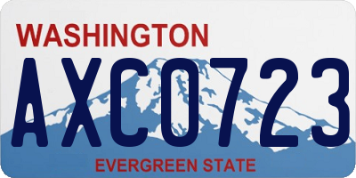 WA license plate AXC0723