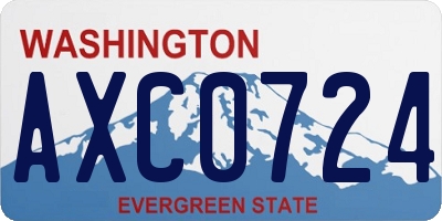 WA license plate AXC0724