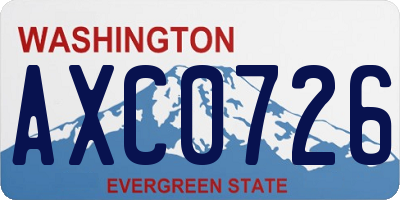 WA license plate AXC0726