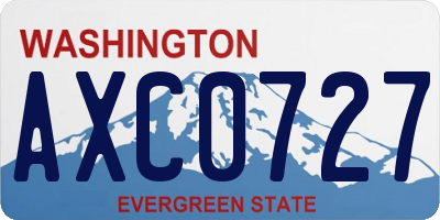 WA license plate AXC0727