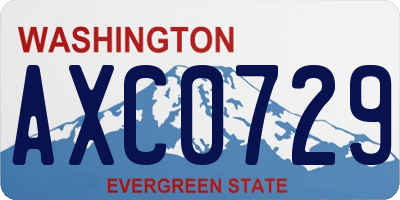 WA license plate AXC0729